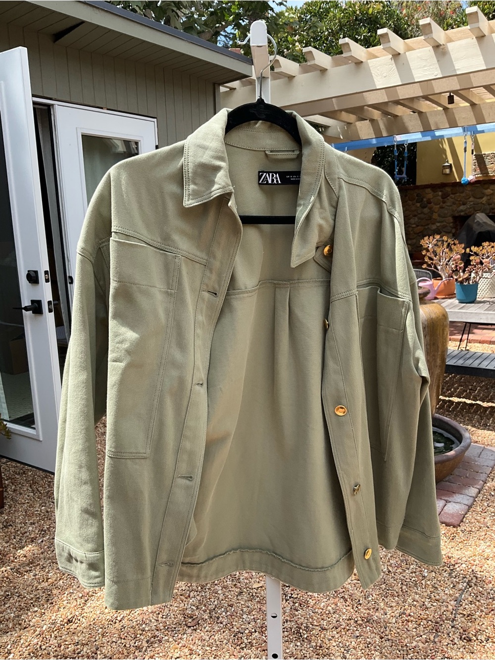 Zara Women’s Light Olive Military Field Jacket